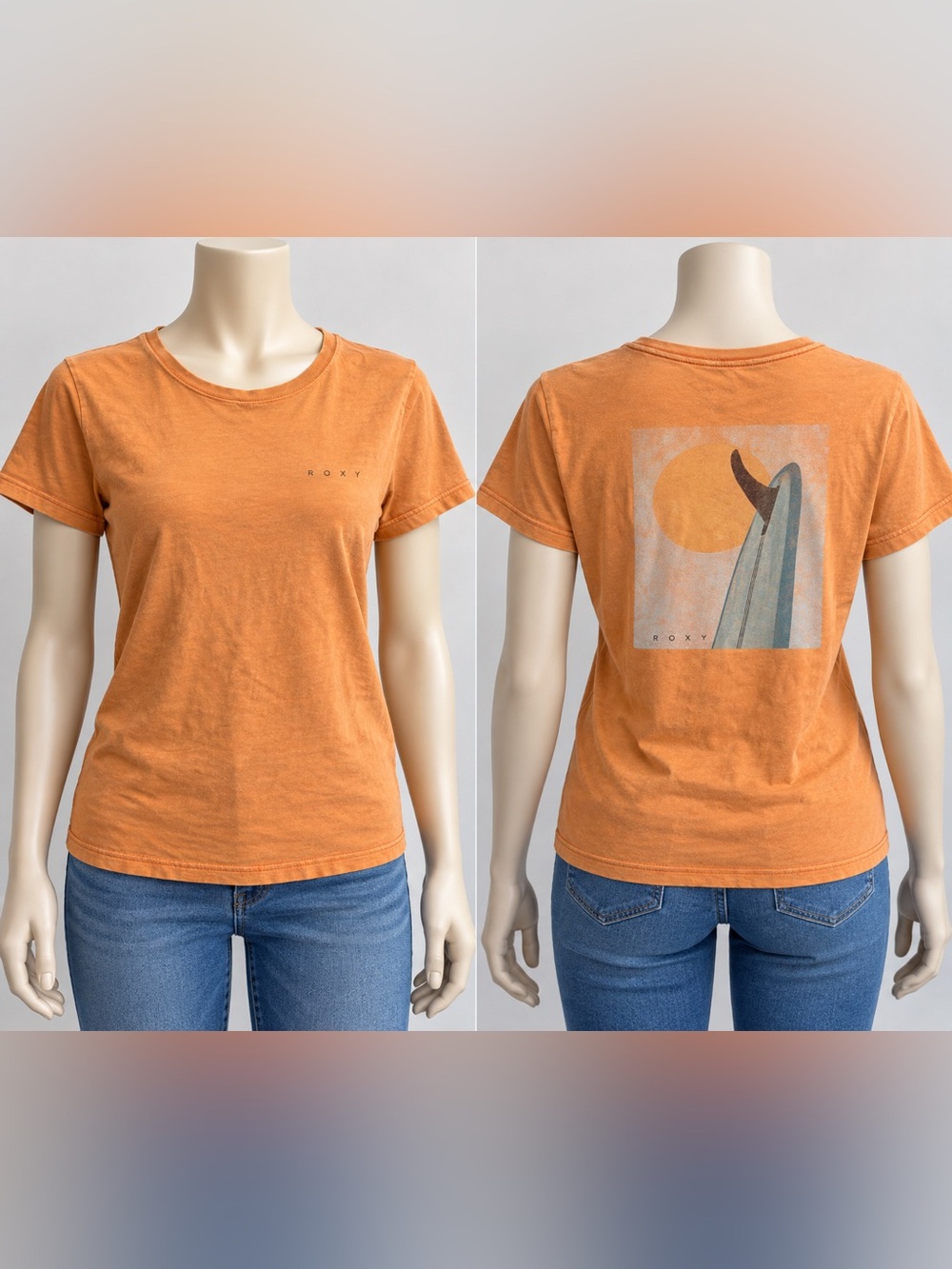 ROXY Orange Surfboard Women’s Tee size medium